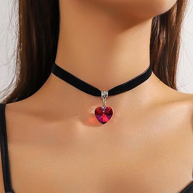Adjustable Heart Choker Necklace
