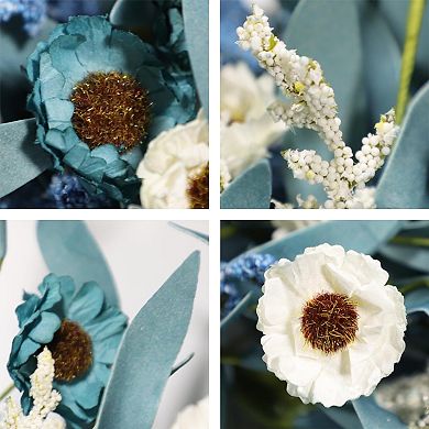 24 Inch Blue Daisy Wreath Eucalyptus Lavender Spring Summer Decor