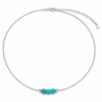 Sterling Silver Bead Choker Necklace for Women