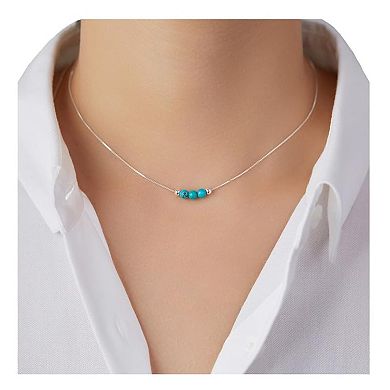 Sterling Silver Bead Choker Necklace for Women