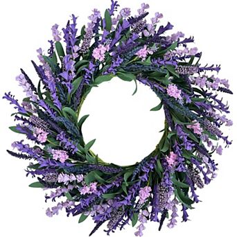 22" Lavender Wreath Handmade Floral Spring Summer Farmhouse Decor
