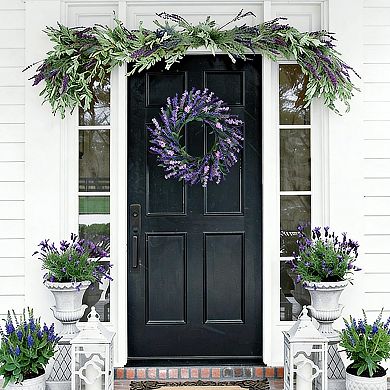22" Lavender Wreath Handmade Floral Spring Summer Farmhouse Decor