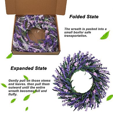 22" Lavender Wreath Handmade Floral Spring Summer Farmhouse Decor