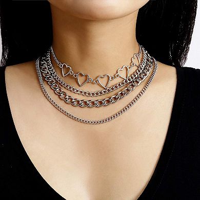 Simple Heart Choker Necklace for Women