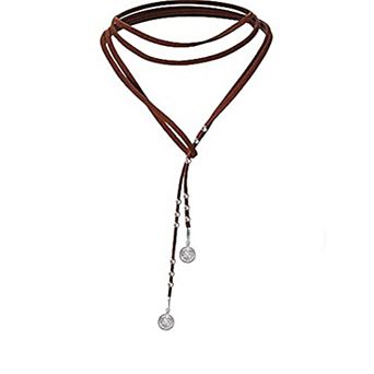 Brown Wrap Velvet Tassel Necklace