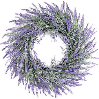 21" Lavender Door Wreath Artificial Purple Wreath Spring Summer Front Door Decor