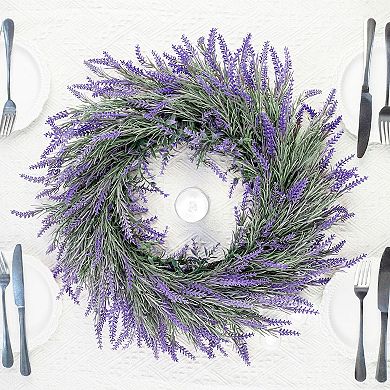 21" Lavender Door Wreath Artificial Purple Wreath Spring Summer Front Door Decor