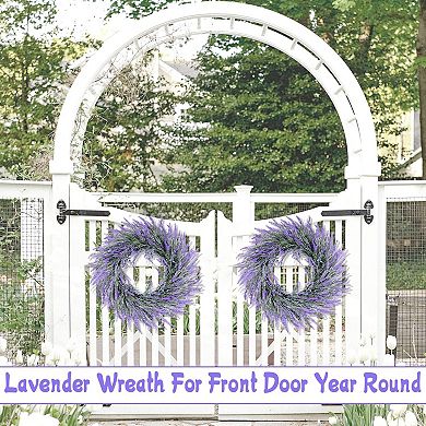 21" Lavender Door Wreath Artificial Purple Wreath Spring Summer Front Door Decor