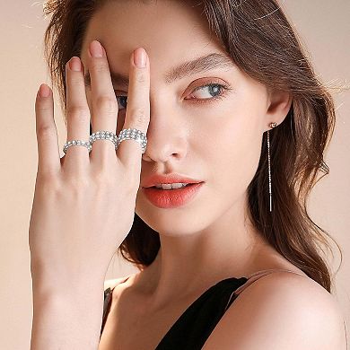 Crystal Stackable Band Rings Women