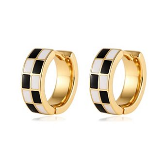 Small Checker Hoop Earrings