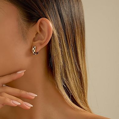 Small Checker Hoop Earrings
