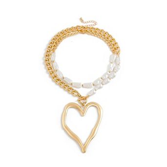 Chunky Heart Choker Necklace