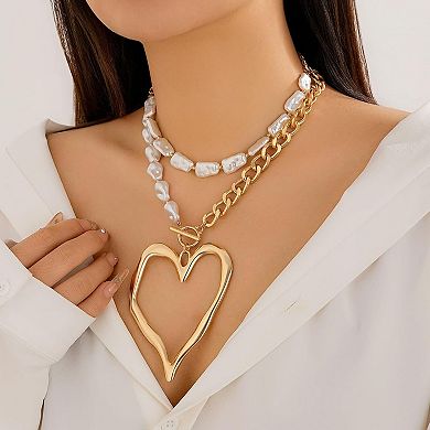 Chunky Heart Choker Necklace
