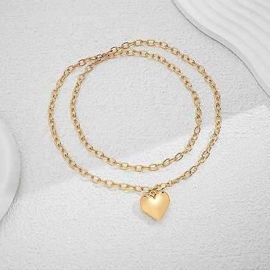 Statement Gold Heart Pendant Necklace