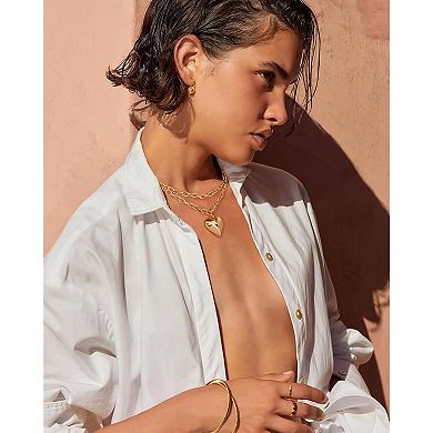 Statement Gold Heart Pendant Necklace