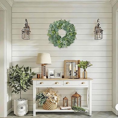 14" Eucalyptus Wreath Greenery Berries Spring Summer Farmhouse Decor