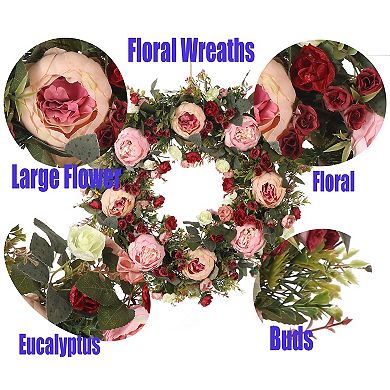 24in Spring Summer Wreath Silk Grapevine Door Decorative