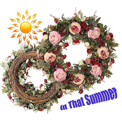 24in Spring Summer Wreath Silk Grapevine Door Decorative
