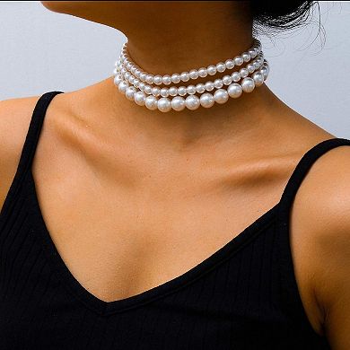 Chunky Pearl Choker Necklace