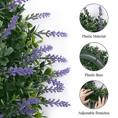 17" Spring Summer Wreath Boxwood Greenery Garland Home Wedding Wall Window Decor
