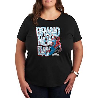 Plus Size Marvel Spider-Man Brand New Day Web Logo Graphic Tee