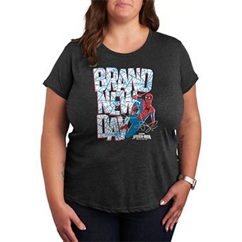 Plus Size Marvel Spider-Man Brand New Day Web Logo Graphic Tee