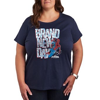 Plus Size Marvel Spider-Man Brand New Day Web Logo Graphic Tee