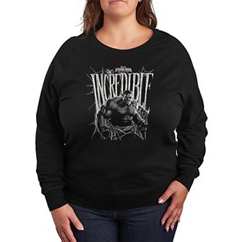 Plus Size Marvel Spider-Man Brand New Day Incredible Hulk French Terry Long Sleeve Tee