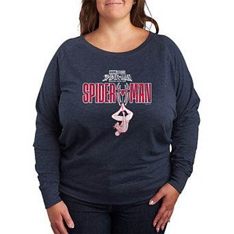 Plus Size Marvel Spider-Man Brand New Day Logo French Terry Long Sleeve Tee