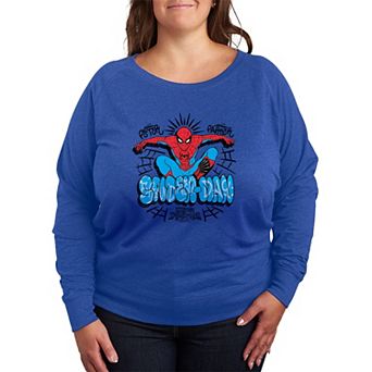 Plus Size Marvel Spider-Man Brand New Day Graffiti French Terry Long Sleeve Tee