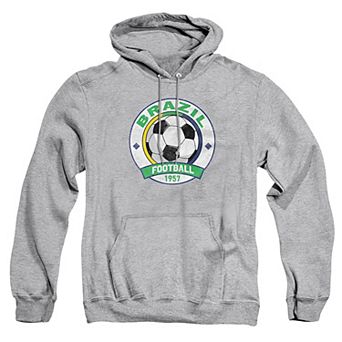 Big & Tall Brazil Football Emblem Graphic Pullover Hoodie