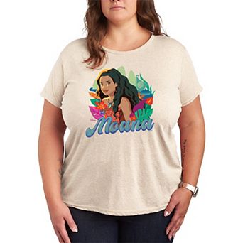 Plus Size Disney's Moana Tropical Floral Graphic Tee