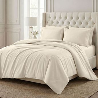 SUPERIOR Embroidered Egyptian Cotton 650 Thread Count Duvet Cover Set