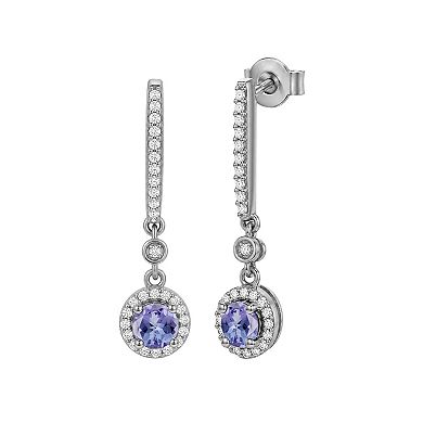 Jewelexcess Sterling Silver Lab Created Gemstone Earrings