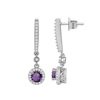 Jewelexcess Sterling Silver Lab Created Gemstone Earrings