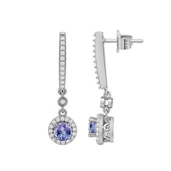 Jewelexcess Sterling Silver Lab Created Gemstone Earrings