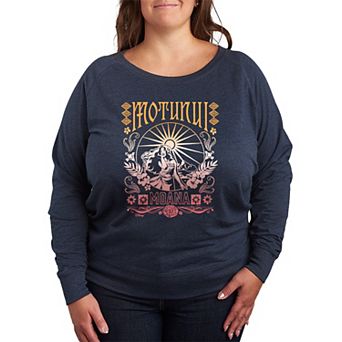 Plus Size Disney's Moana Motunui Sunset French Terry Long Sleeve Tee