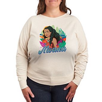 Plus Size Disney's Moana Tropical Floral French Terry Long Sleeve Tee