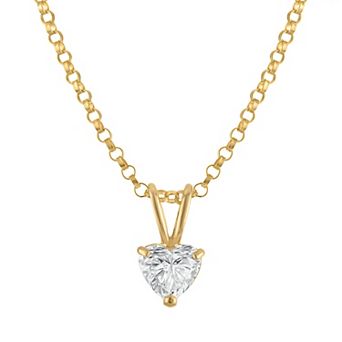 Junior Jewels 14k Gold 1/2 Carat T.W. Lab-Grown Diamond Heart Pendant Necklace