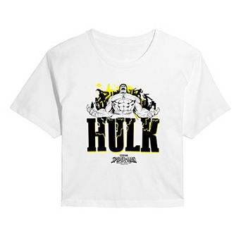 Juniors' Marvel Spider-Man Brand New Day Hulk Cropped Tee