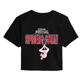 Juniors' Marvel Spider-Man Brand New Day Logo Cropped Tee