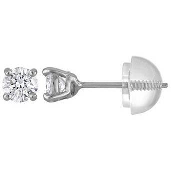 Junior Jewels Kids 14k Gold 1/2 Carat T.W. Lab-Grown Diamond Round Stud Earrings