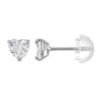 Junior Jewels 14k Gold 1/2 Carat T.W. Lab-Grown Diamond Heart Stud Earrings