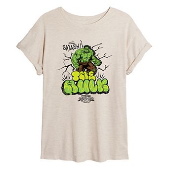 Juniors' Marvel Spider-Man Brand New Day The Hulk Graffi Oversized Tee