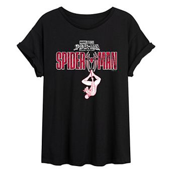 Juniors' Marvel Spider-Man Brand New Day Logo Oversized Tee