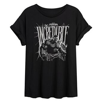 Juniors' Marvel Spider-Man Brand New Day Incredible Hulk Oversized Tee