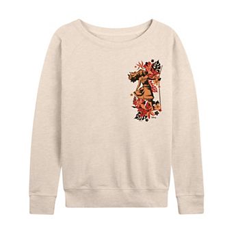Women's Disney's Moana Tropical Floral French Terry Long Sleeve Tee