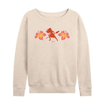 Women's Disney's Moana Floral French Terry Long Sleeve Tee