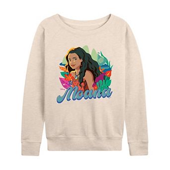 Women's Disney's Moana Tropical Floral French Terry Long Sleeve Tee