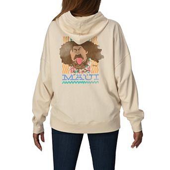 Women's Disney's Moana Maui Whetero Oversized Fleece Hoodie Sweatshirt
